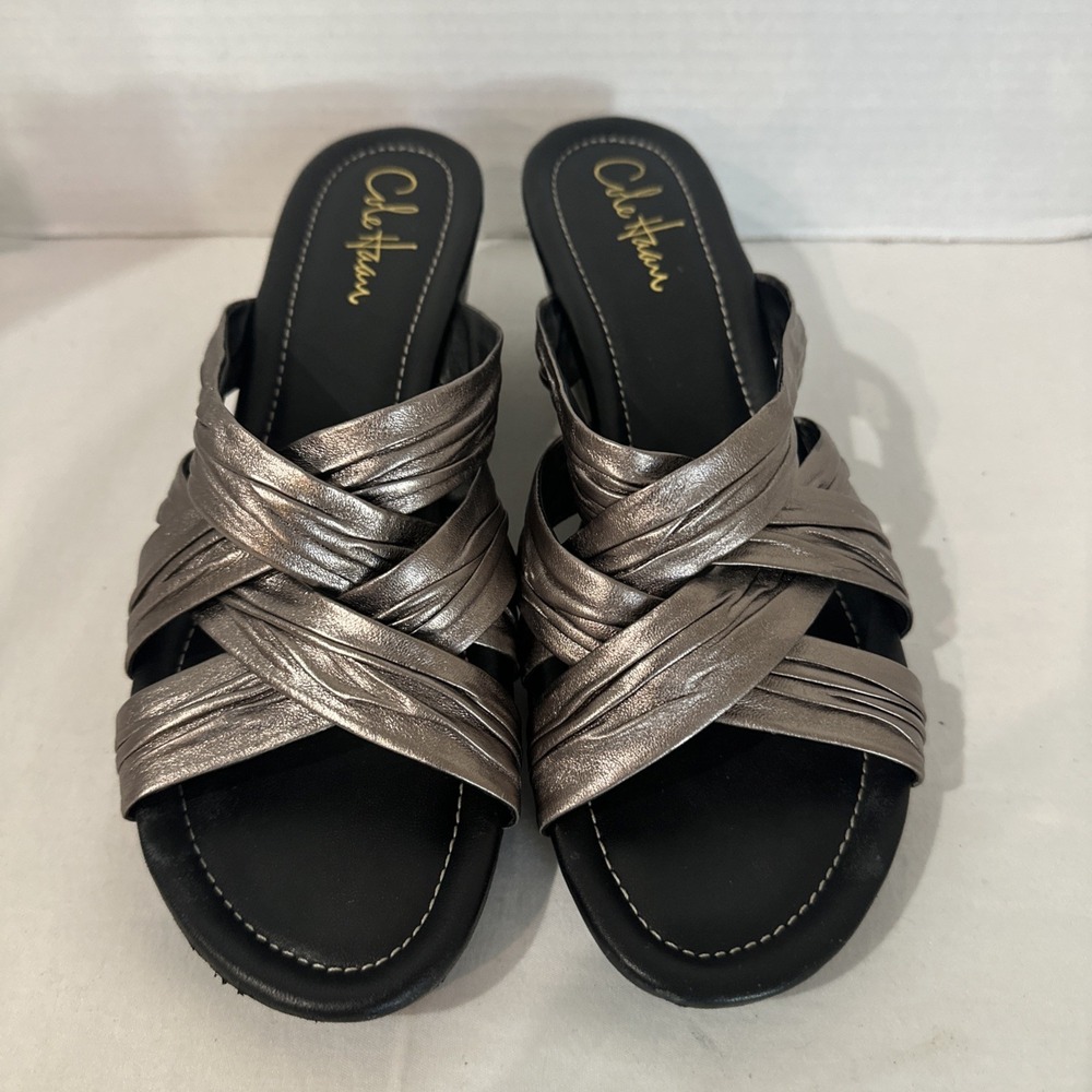 Cole Haan Women's Air Slide Sandal Gunsmoke Metallic Size 9B